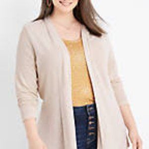 MAURICES Solid Crochet Back Long Sleeve Cardigan